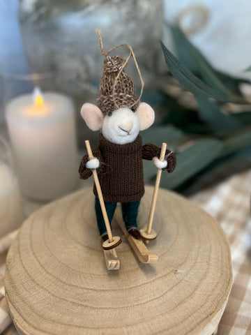 Downhill Dylan the mouse ornament