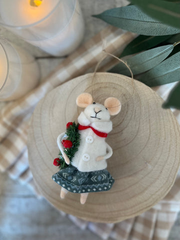 Traditional tabitha the mouse ornament