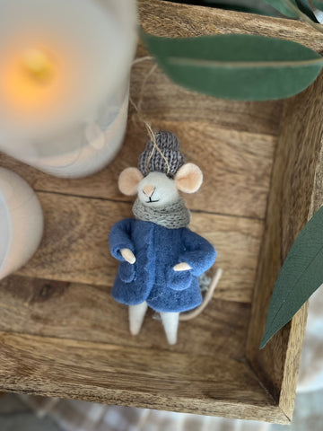 Cozy Cora the mouse ornament
