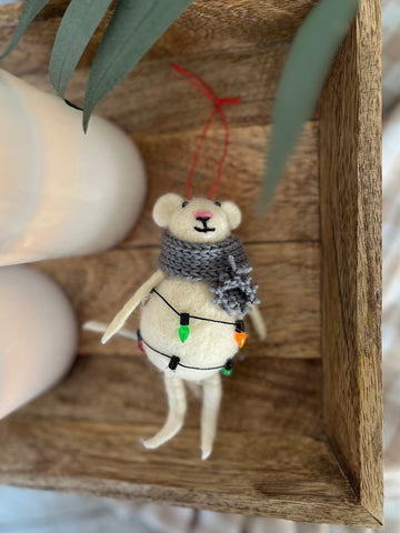 Christmas light Charlie the mouse ornament