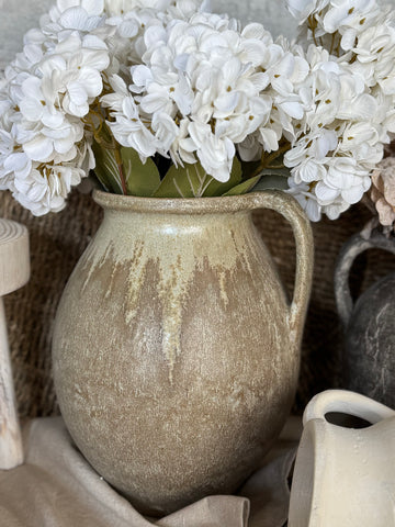 The pottery jug vase -  antique green