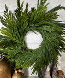 Real touch Norfolk pine wreath 26”