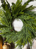 Real touch Norfolk pine wreath 26”