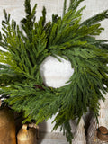Real touch Norfolk pine wreath 26”