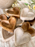 The carved wood heart