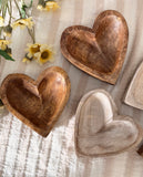 The carved wood heart