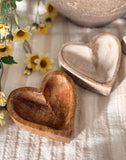 The carved wood heart