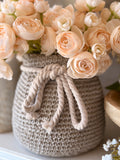 Basket Weave Clay Planter