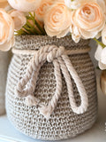 Basket Weave Clay Planter