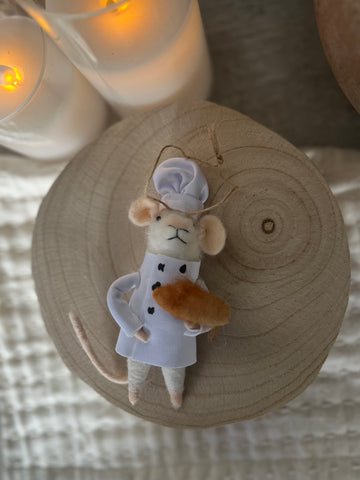 Chef mouse ornament