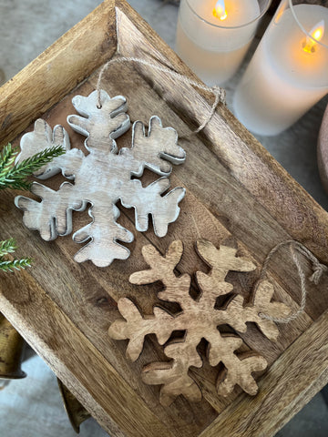 The wooden snowflake ornament