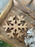 The wooden snowflake ornament