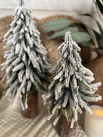 The snowy log stump tree