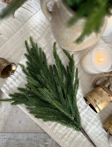 The real touch winter greenery stem