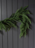 Real touch oversized cypress leaf garland - 15ft