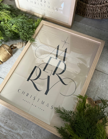 The merry Christmas framed prints