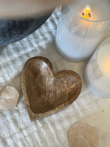 The carved wood heart
