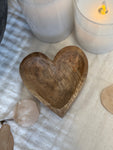 The carved wood heart