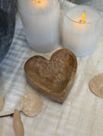 The carved wood heart
