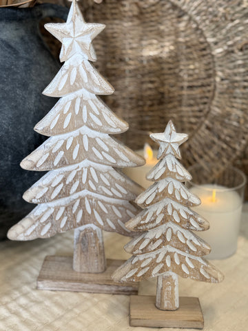 The carved white wood tree