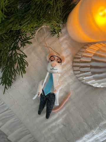 Denis the doctor mouse ornament