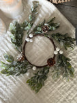 The mini white berry wreath