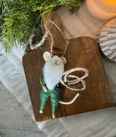 Lasso Lenny the mouse ornament