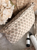 hand blocked printed pouch
