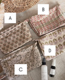 hand blocked printed pouch