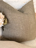 Lina linen pillow - olive 24” x 24”