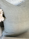 Lina linen pillow - grey 24” x 24”