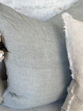 Lina linen pillow - grey 24” x 24”