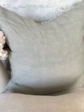Lina linen pillow - grey 24” x 24”