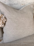 Lina linen pillow - chambray 24” x 24”