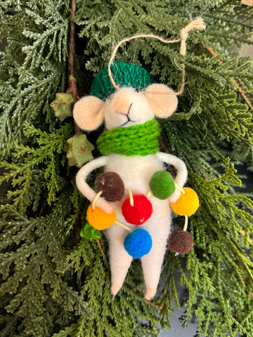 Gina the garland mouse ornament