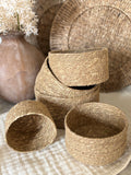 Round seagrass baskets