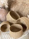 Round seagrass baskets