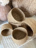 Round seagrass baskets