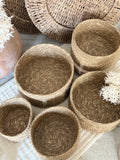 Round seagrass baskets