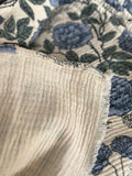 Handwoven floral fringe throw