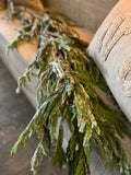 real touch snowy Norfolk pine garland