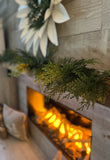 Real touch white cedar garland