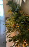 Real touch white cedar garland