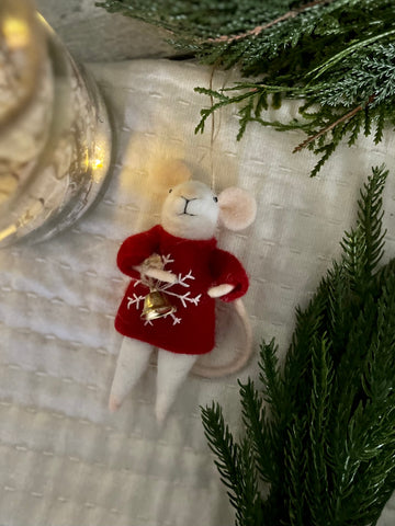 Bell the mouse ornament