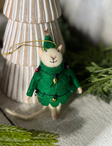 Christmas light the mouse ornament