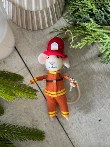 Firefighter Fred the mouse ornament