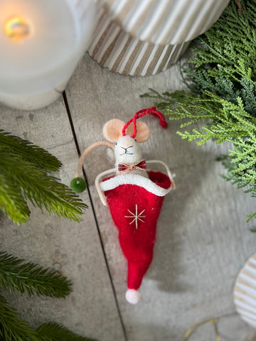 The stocking mouse ornament