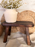 The dark wood stool