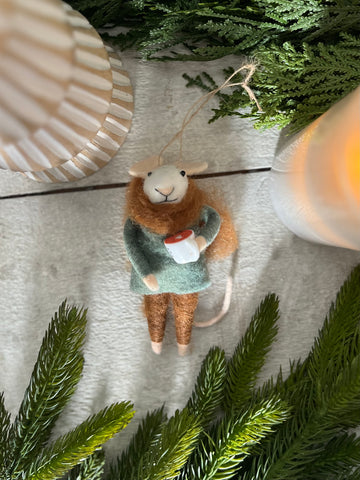 Carl the coffee mouse ornament