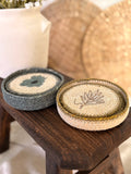 Handmade seagrass coaster set